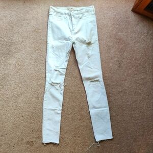 Hollister High Rise Super Skinny White Jeans